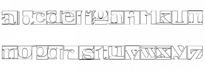 Negative Space Hollow Regular Font OTHER CHARS