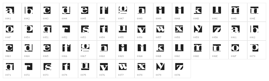 Negative Space Regular Character Map