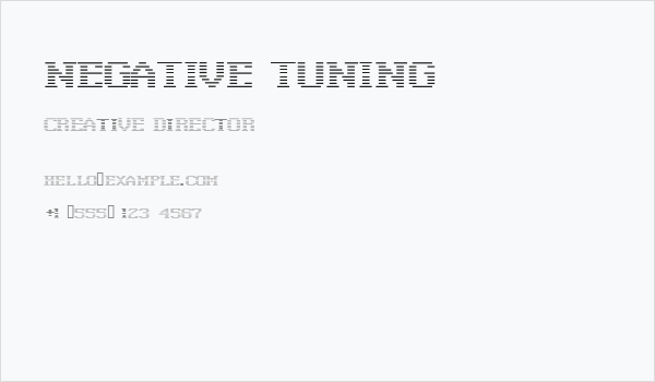 Negative Tuning Business Card