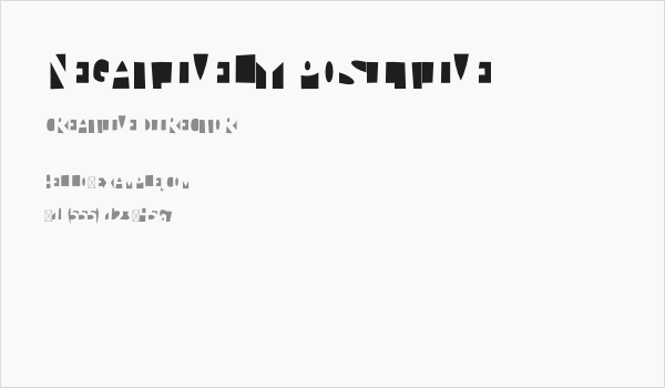 Negatively Positive Business Card