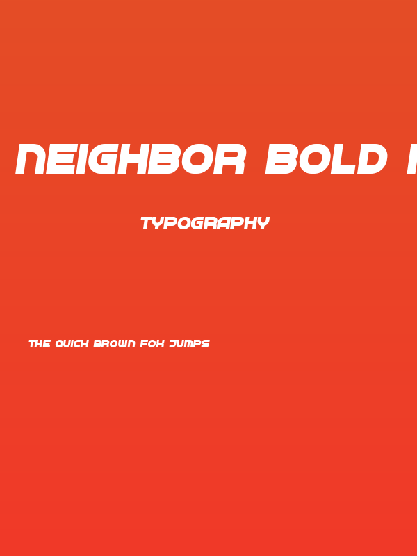 Neighbor Bold Italic Poster
