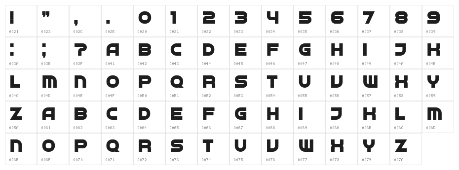 Neighbor Bold Character Map