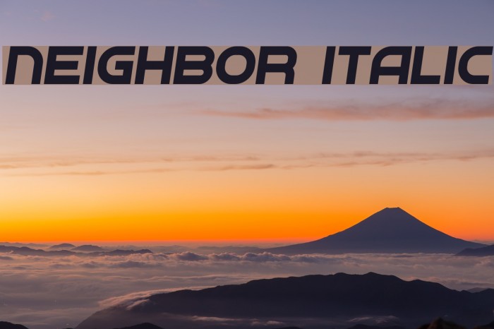 Neighbor Italic Font examples
