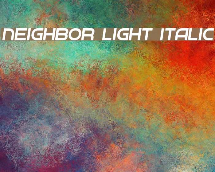 Neighbor Light Italic Font examples