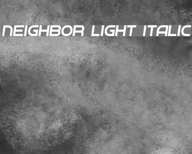 Neighbor Light Italic Example 1