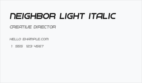 Neighbor Light Italic Business Card