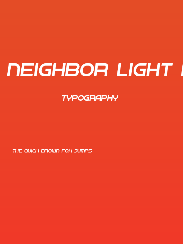 Neighbor Light Italic Poster