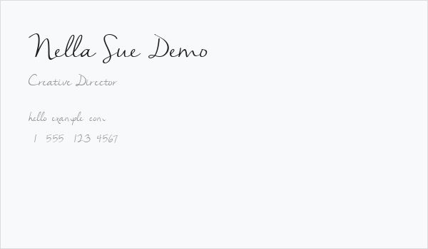 Nella Sue Demo Business Card