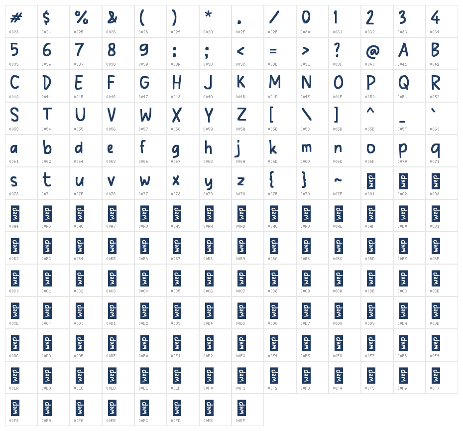 "Nembost" Character Map