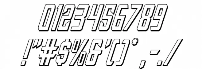 Nemesis Enforcer 3D Italic Шрифта ДРУГИЕ символов
