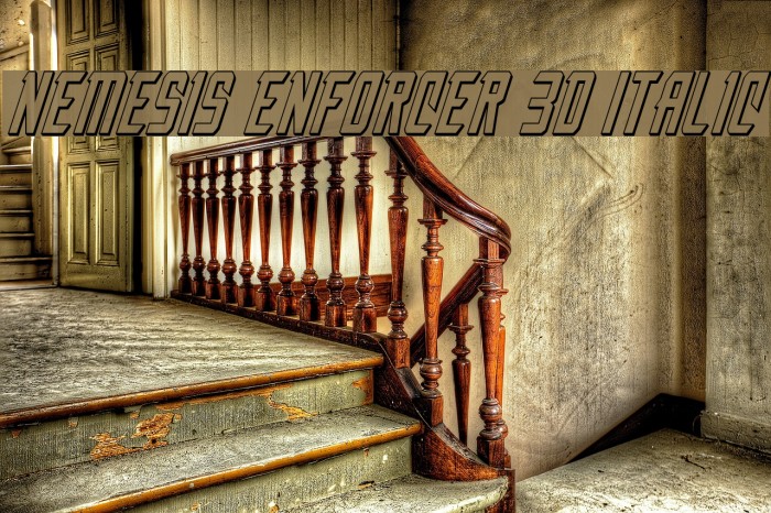 Nemesis Enforcer 3D Italic Шрифта examples