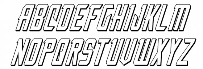 Nemesis Enforcer 3D Italic 字体 小写