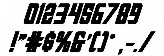 Nemesis Enforcer Bold Expanded Italic Font OTHER CHARS