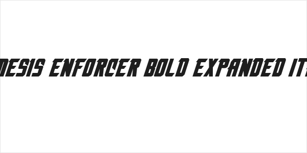 Nemesis Enforcer Bold Expanded Italic Logo