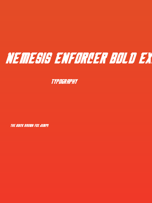 Nemesis Enforcer Bold Expanded Italic Poster
