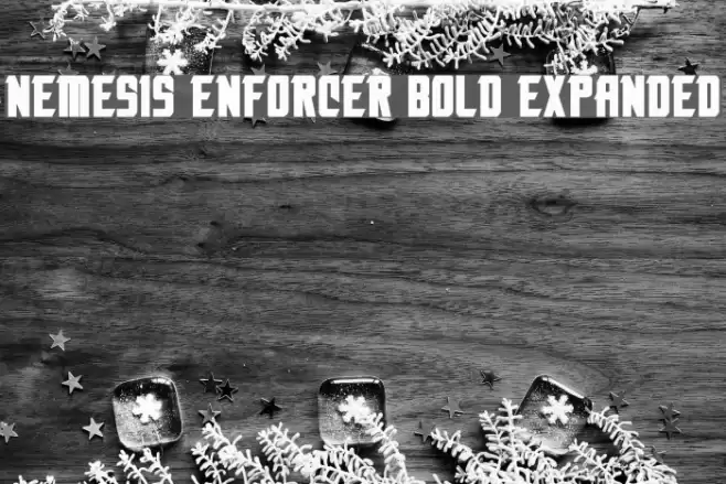 Nemesis Enforcer Bold Expanded Font examples