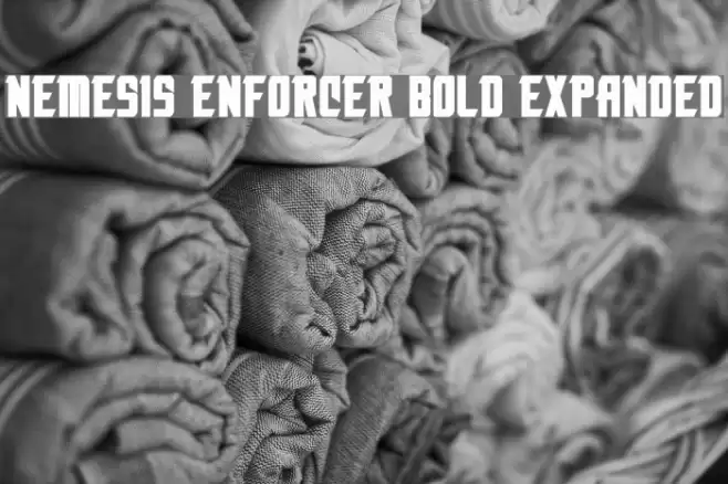 Nemesis Enforcer Bold Expanded Font examples