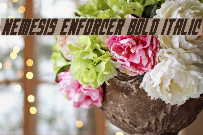 Nemesis Enforcer Bold Italic Font examples