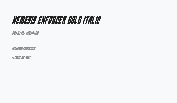 Nemesis Enforcer Bold Italic Business Card