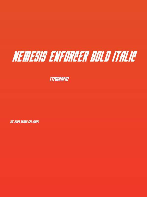 Nemesis Enforcer Bold Italic Poster