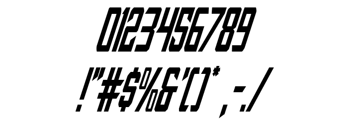 Nemesis Enforcer Condensed Italic Font OTHER CHARS