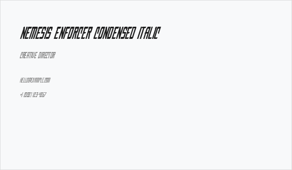 Nemesis Enforcer Condensed Italic Business Card