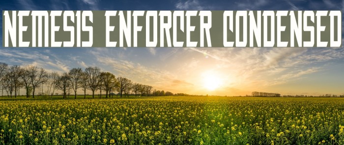 Nemesis Enforcer Condensed Font examples