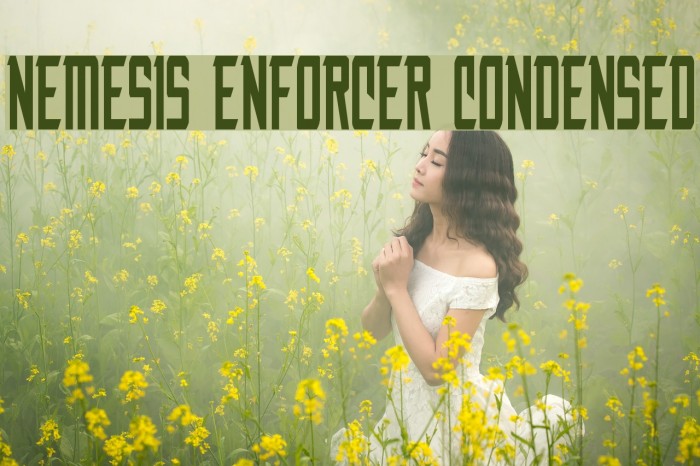 Nemesis Enforcer Condensed Font examples