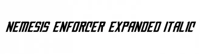 Nemesis Enforcer Expanded Italic  Frei Schriftart Herunterladen