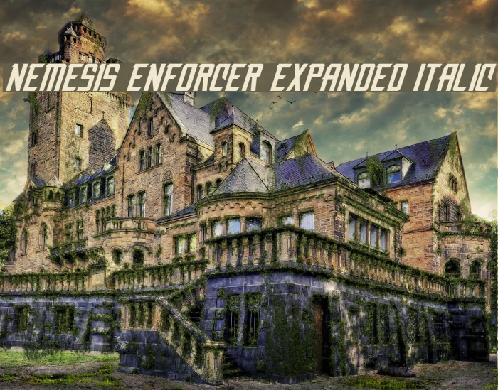 Nemesis Enforcer Expanded Italic Font examples