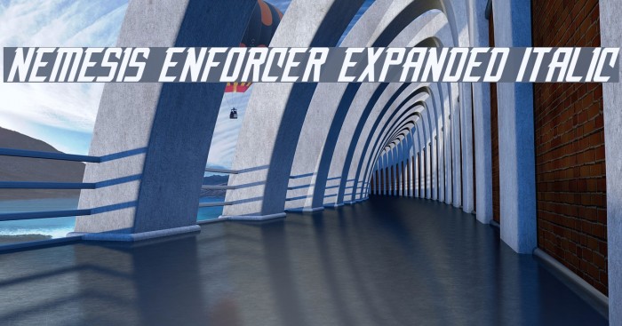 Nemesis Enforcer Expanded Italic Font examples