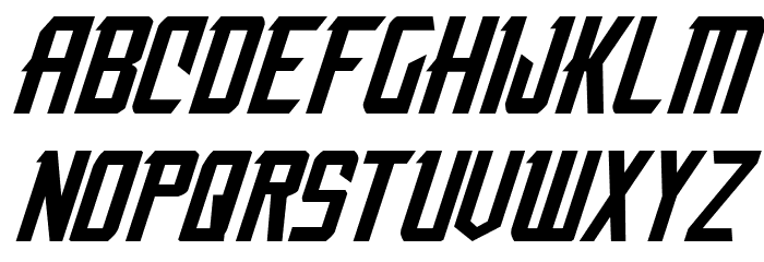 Nemesis Enforcer Expanded Italic Font LOWERCASE