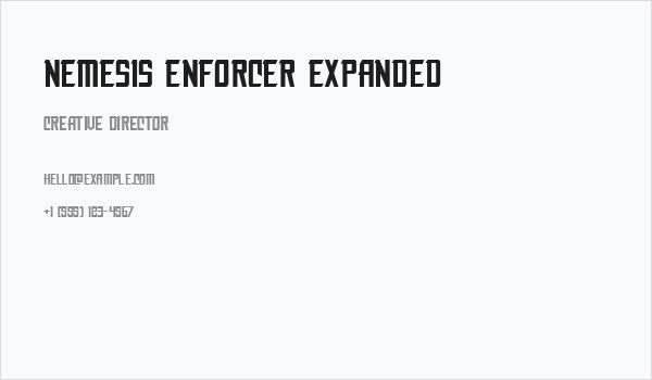 Nemesis Enforcer Expanded Business Card