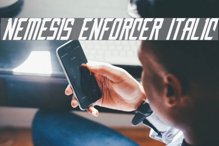 Nemesis Enforcer Italic Font examples