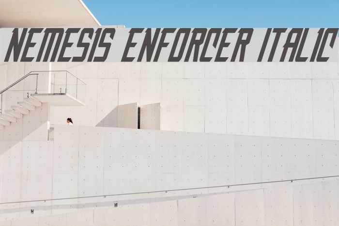 Nemesis Enforcer Italic Font examples
