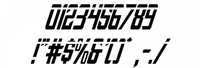 Nemesis Enforcer Laser Italic Font OTHER CHARS