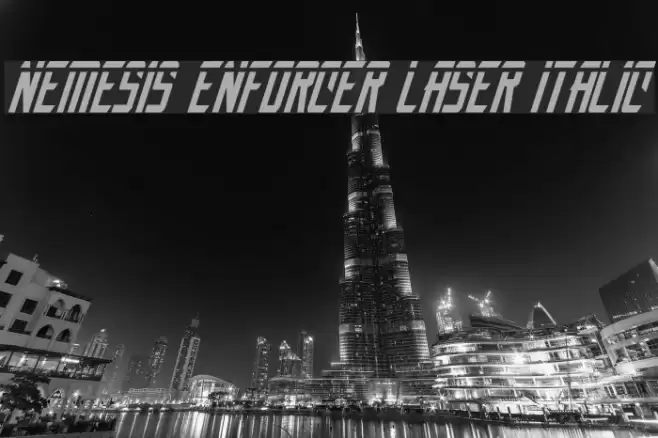 Nemesis Enforcer Laser Italic Font examples