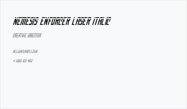 Nemesis Enforcer Laser Italic Business Card
