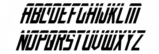 Nemesis Enforcer Laser Italic फ़ॉन्ट लोअरकेस