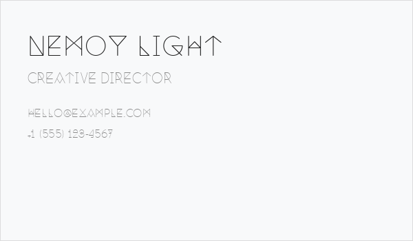 Nemoy Light Business Card