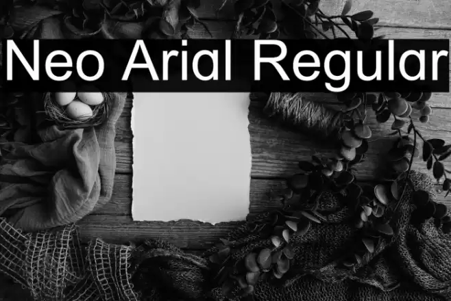 Neo Arial Regular Шрифта examples