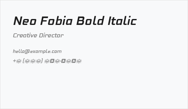 Neo Fobia Bold Italic Business Card