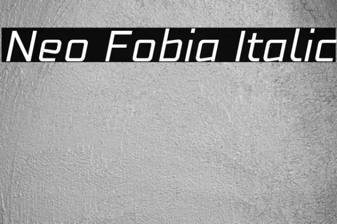 Neo Fobia Italic Font examples