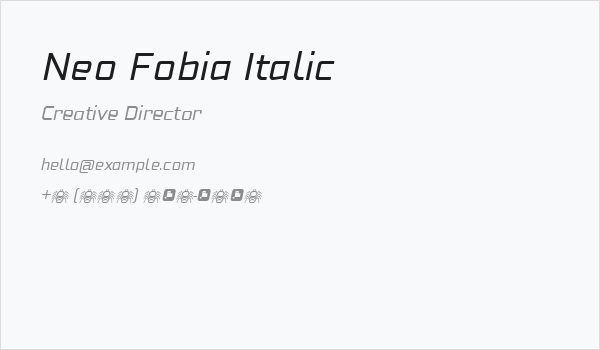 Neo Fobia Italic Business Card