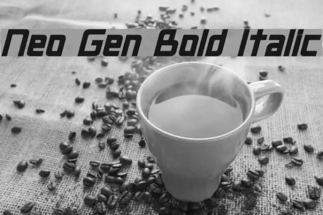 Neo Gen Bold Italic Font examples