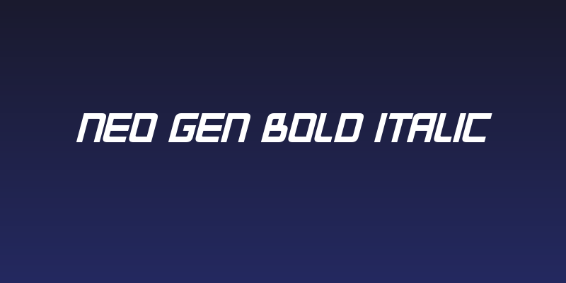 Neo Gen Bold Italic Social Header