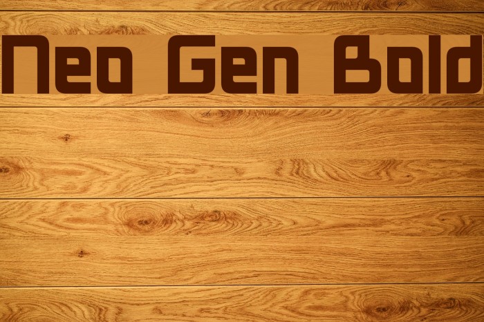 Neo Gen Bold Font examples