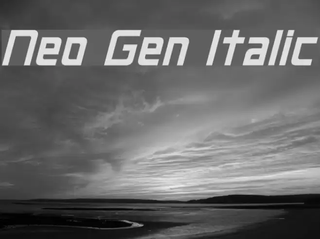 Neo Gen Italic Font examples