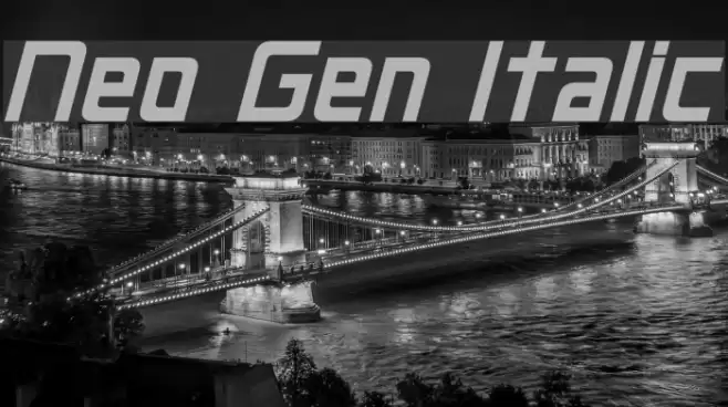 Neo Gen Italic Font examples