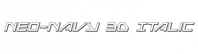 Neo-Navy 3D Italic  नि: शुल्क फ़ॉन्ट्स डाउनलोड